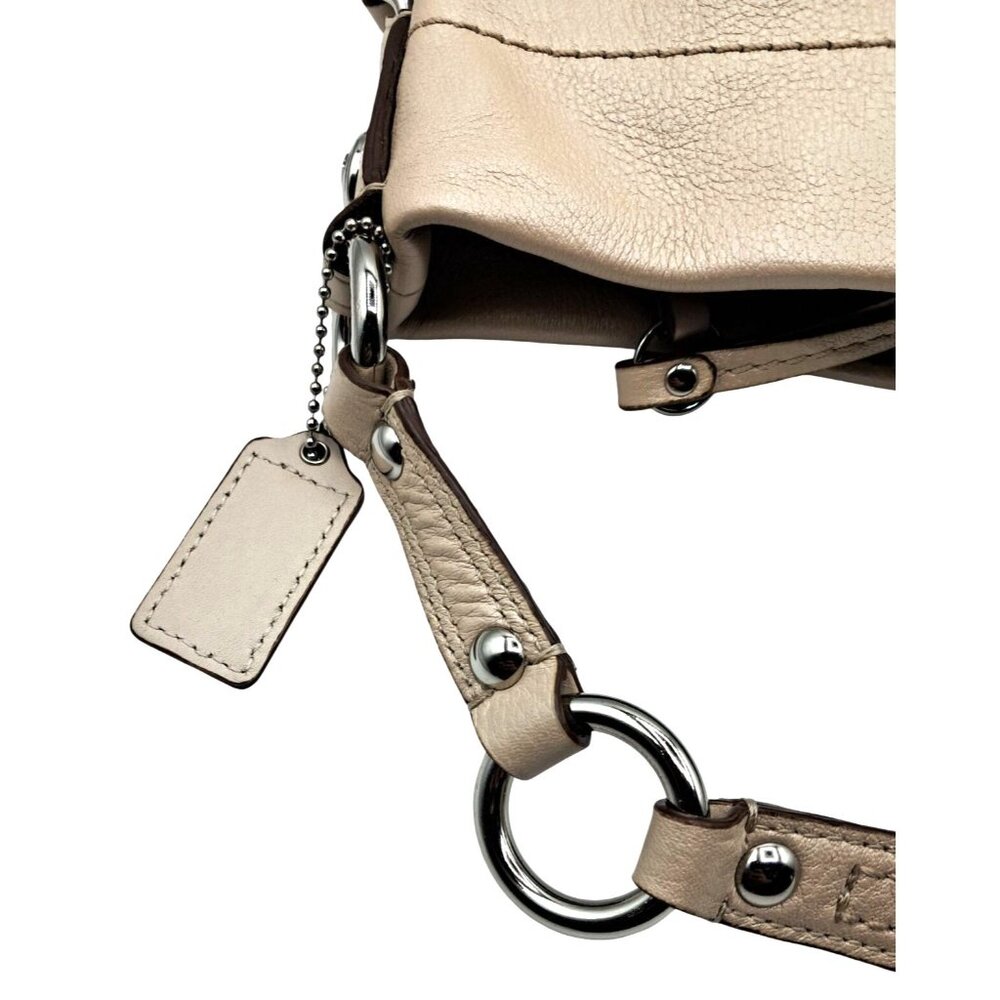 Coach Carly Bag F15251 Metallic Pearl Cream Purse Lavender Interior - Picture 9 of 16